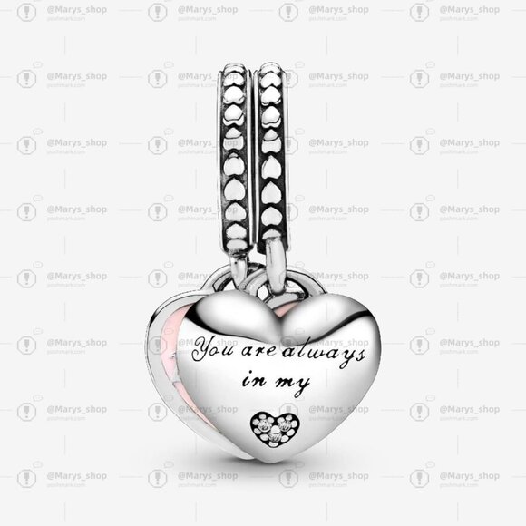 Pandora Mother & Daughter Hearts Dangle Charm with Clear CZ - Picture 2 of 2